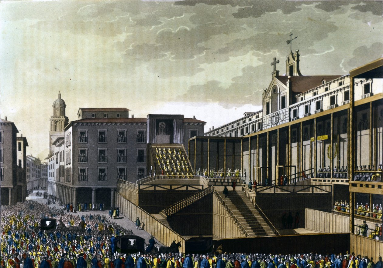 Scena Inkwizycji na placu publicznym w Burgos, Hiszpania. 16 wiek. autorstwa Unknown artist
