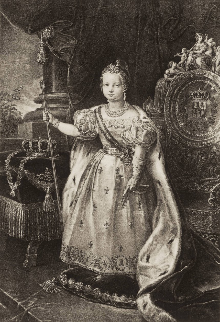 Izabela II (1830-1904). Królowa Hiszpanii (grawerunek) autorstwa Unknown artist