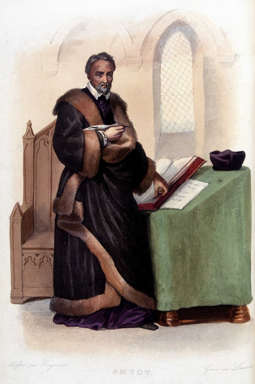 Jacques Amyot (1513-1593), francuski humanista i pisarz, - w „Le Plutarque francais”, red. Mennechet autorstwa Unknown artist
