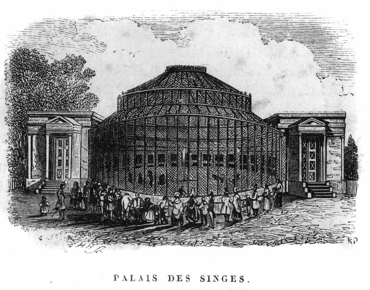 Jardin des Plantes w Paryżu w 1861 roku: pałac małp. autorstwa Unknown artist