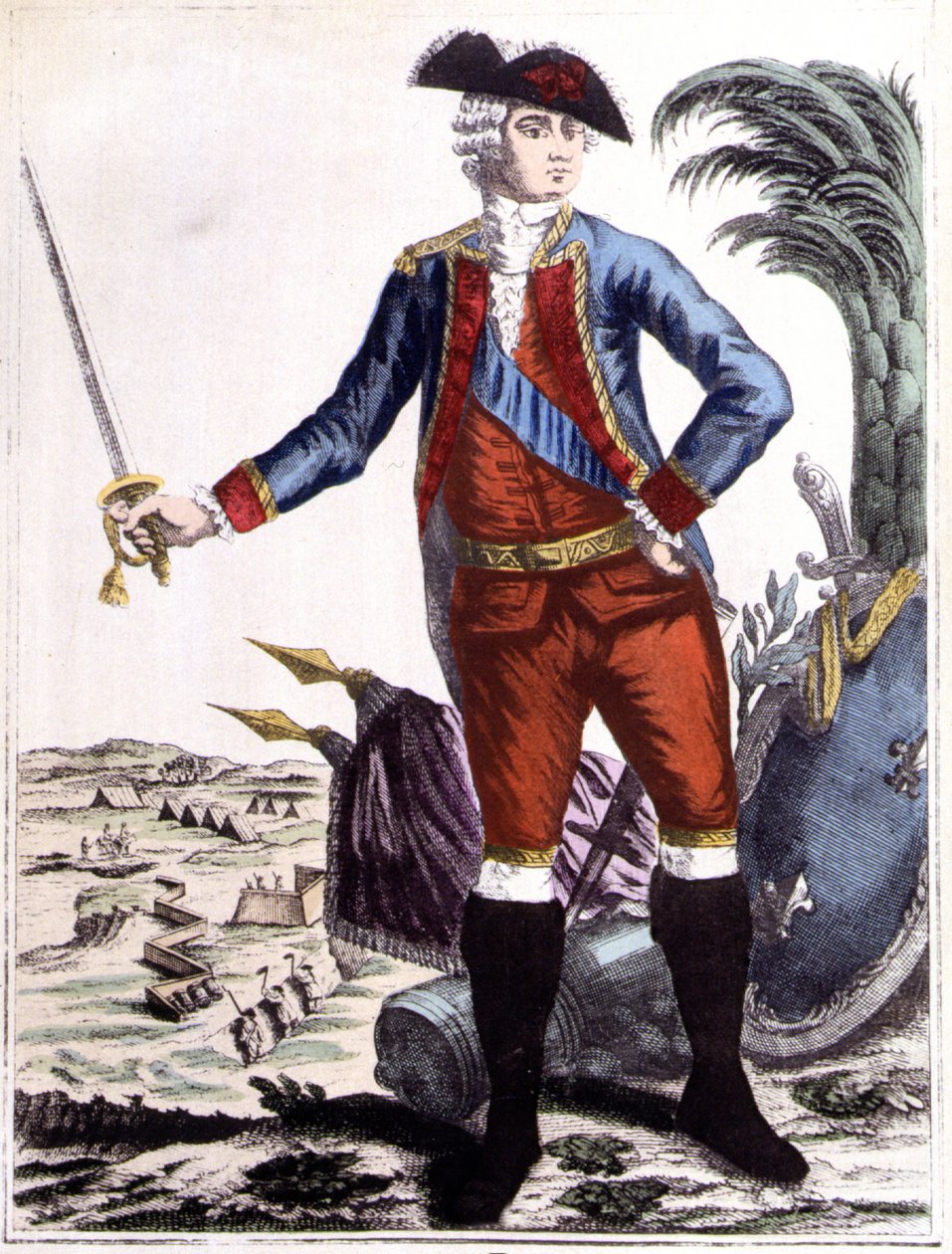 Jean-Baptiste Donatien de Vimeur, hrabia Rochambeau (1725 - 1807), generał porucznik Armii Królewskiej, dowódca armii francuskiej w Ameryce autorstwa Unknown artist