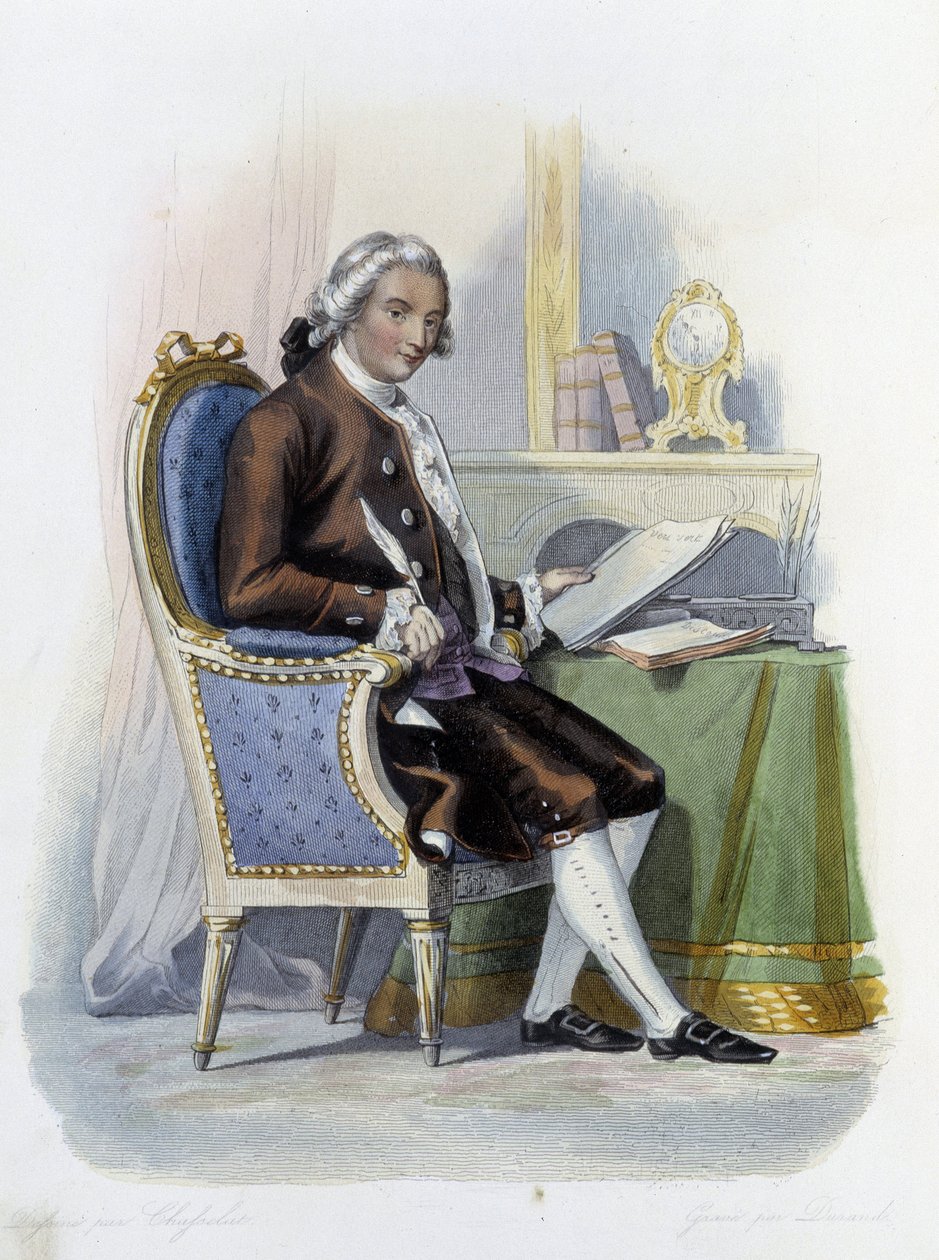 Jean Baptiste Louis Gresset (1709-1777) w red. Mennechet, „Francuski Plutarch”” autorstwa Unknown artist