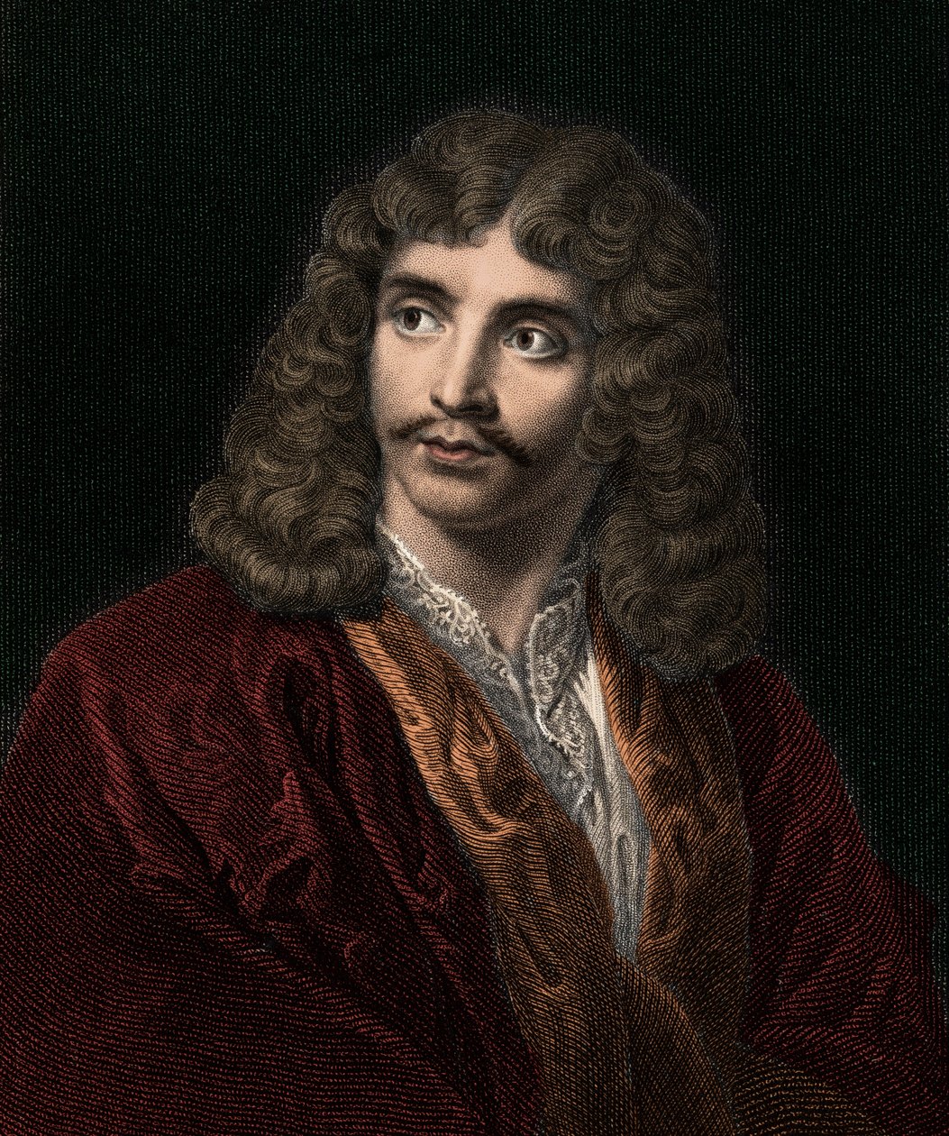 Jean Baptiste Poquelin Moliere 1622-1673 - grawerowanie - XIX wiek autorstwa Unknown artist