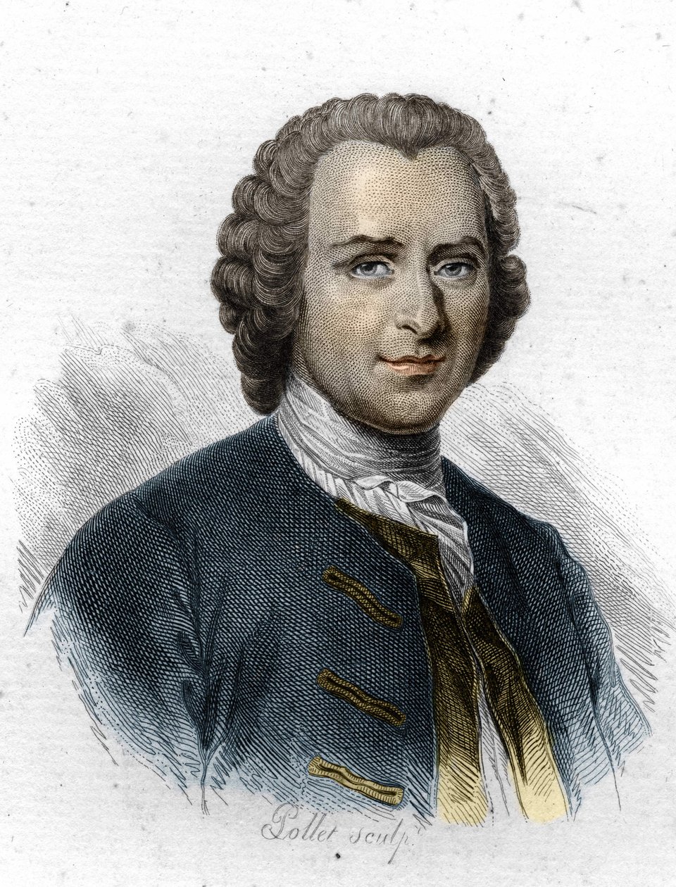 Jean Jacques Rousseau, francuskojęzyczny pisarz i filozof z Genewy. Grawerowanie z XIX wieku autorstwa Unknown artist