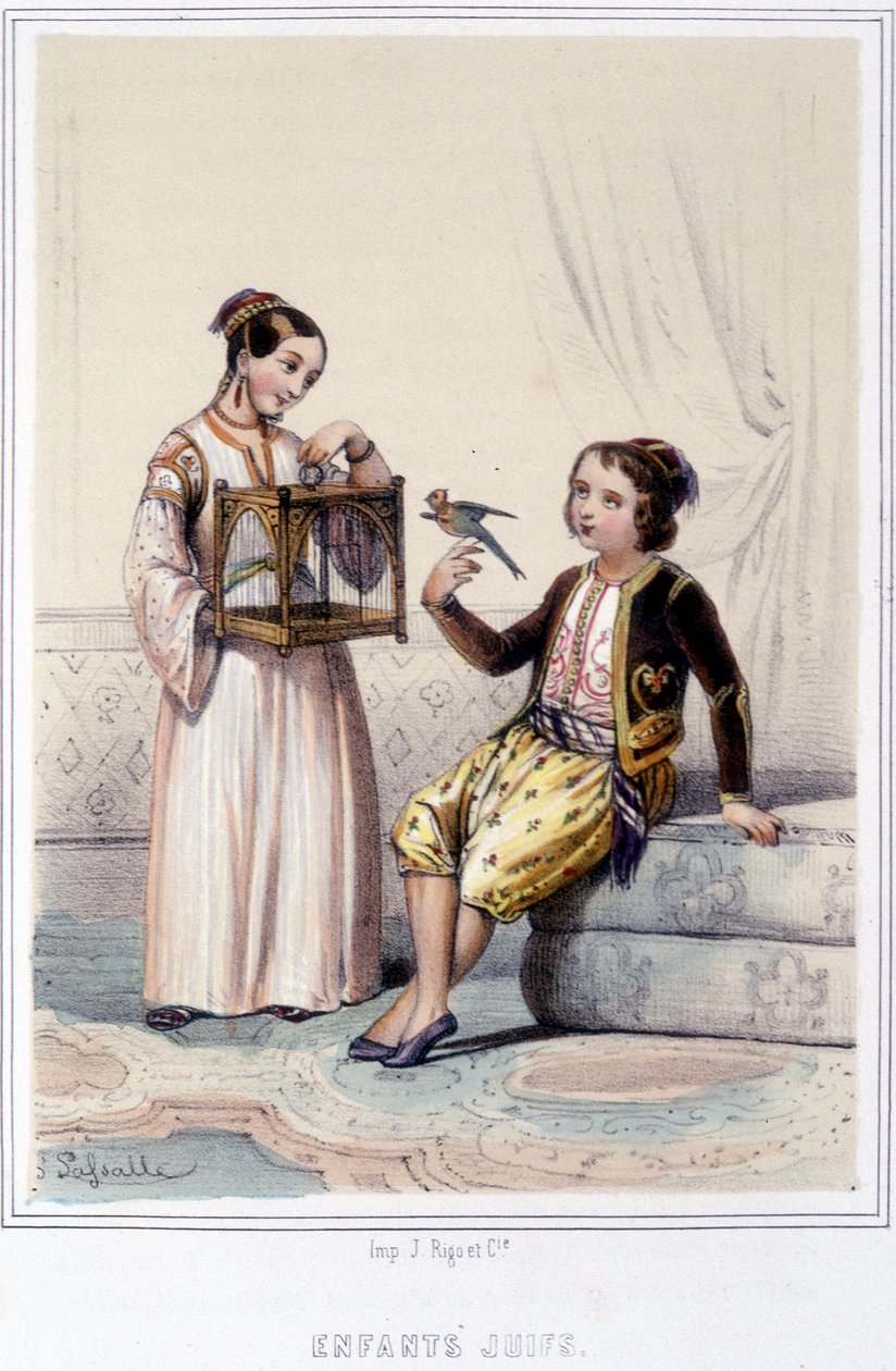 Żydowskie dzieci Algierii w drugiej połowie XIX wieku. autorstwa Unknown artist