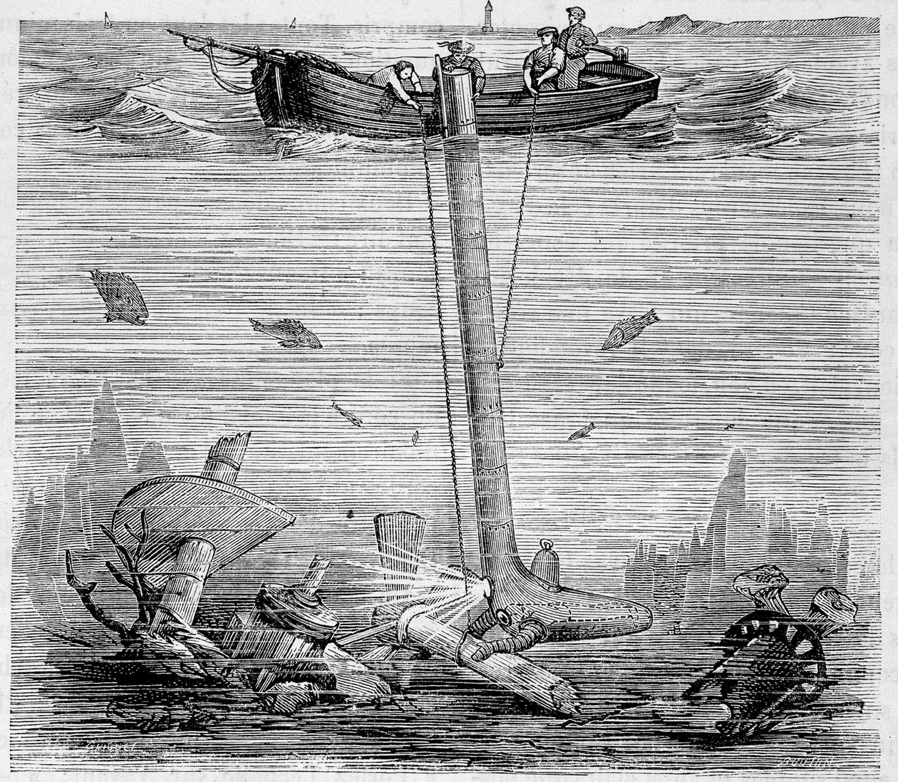 Jobard Underwater Explorer - w „Cudach nauki” autorstwa Louis Figuier autorstwa Unknown artist