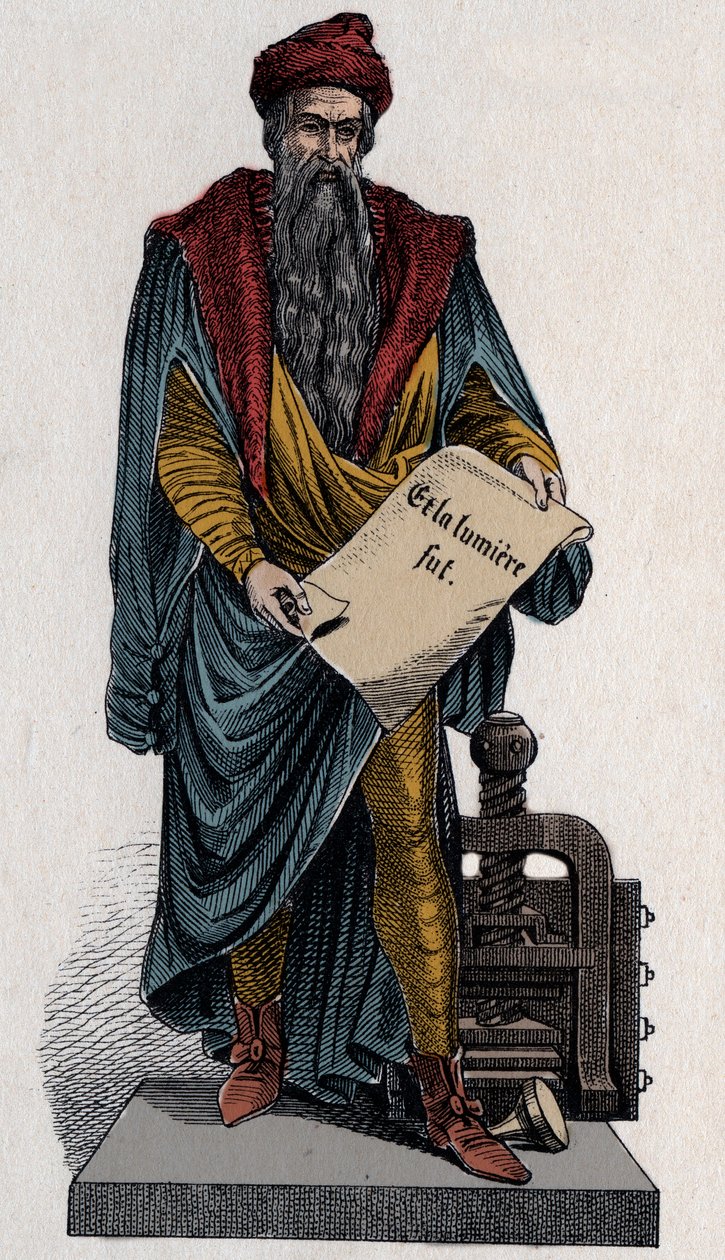Johann Gutenberg, niemiecki drukarz i złotnik autorstwa Unknown artist