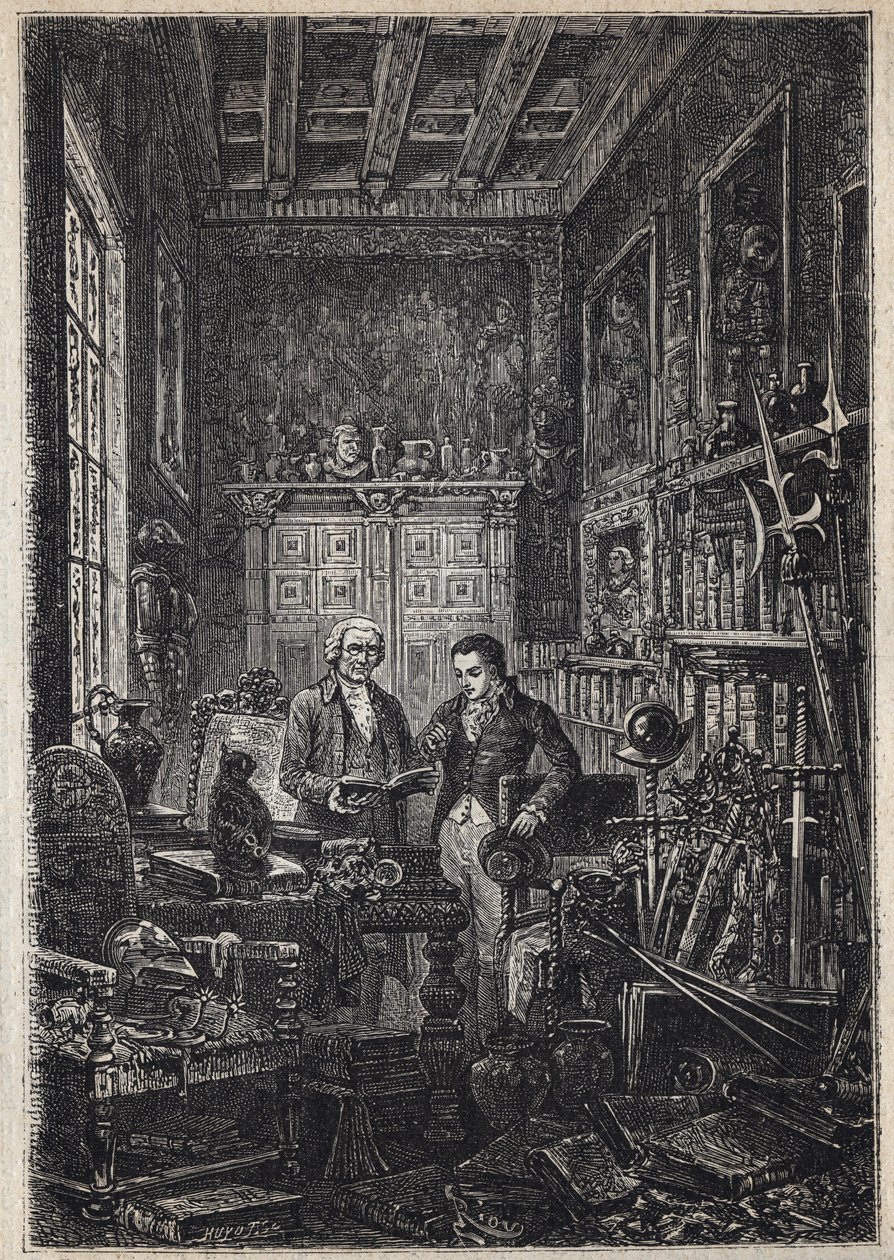 Jonathan Oldenbuck - (Święty Świętych Antykwariusza) - Ilustracja XIX wieku do powieści „Antykarium” autorstwa autorstwa Unknown artist