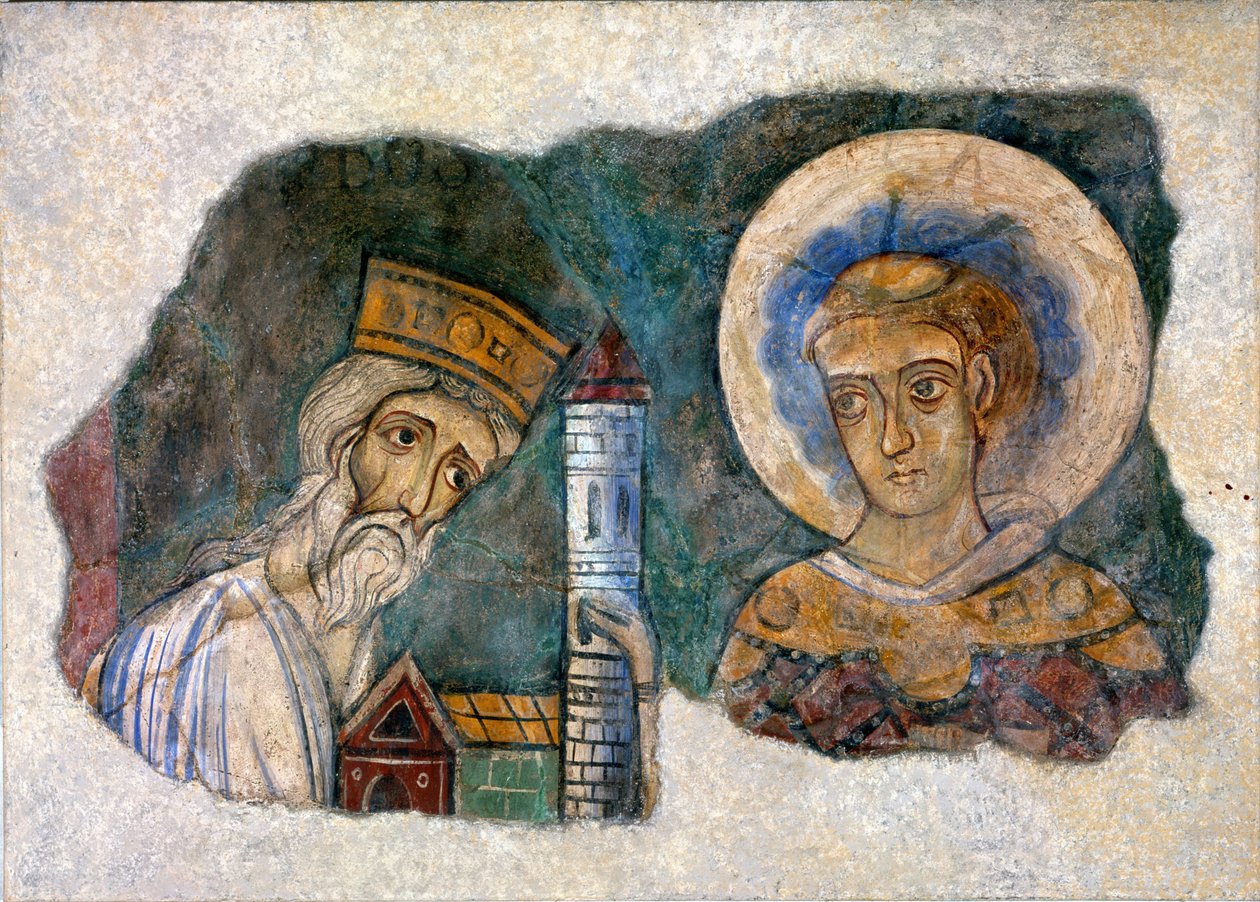 Król Bozon ofiarowujący świętemu opactwo Charlieu, koniec XII wieku. autorstwa Unknown artist