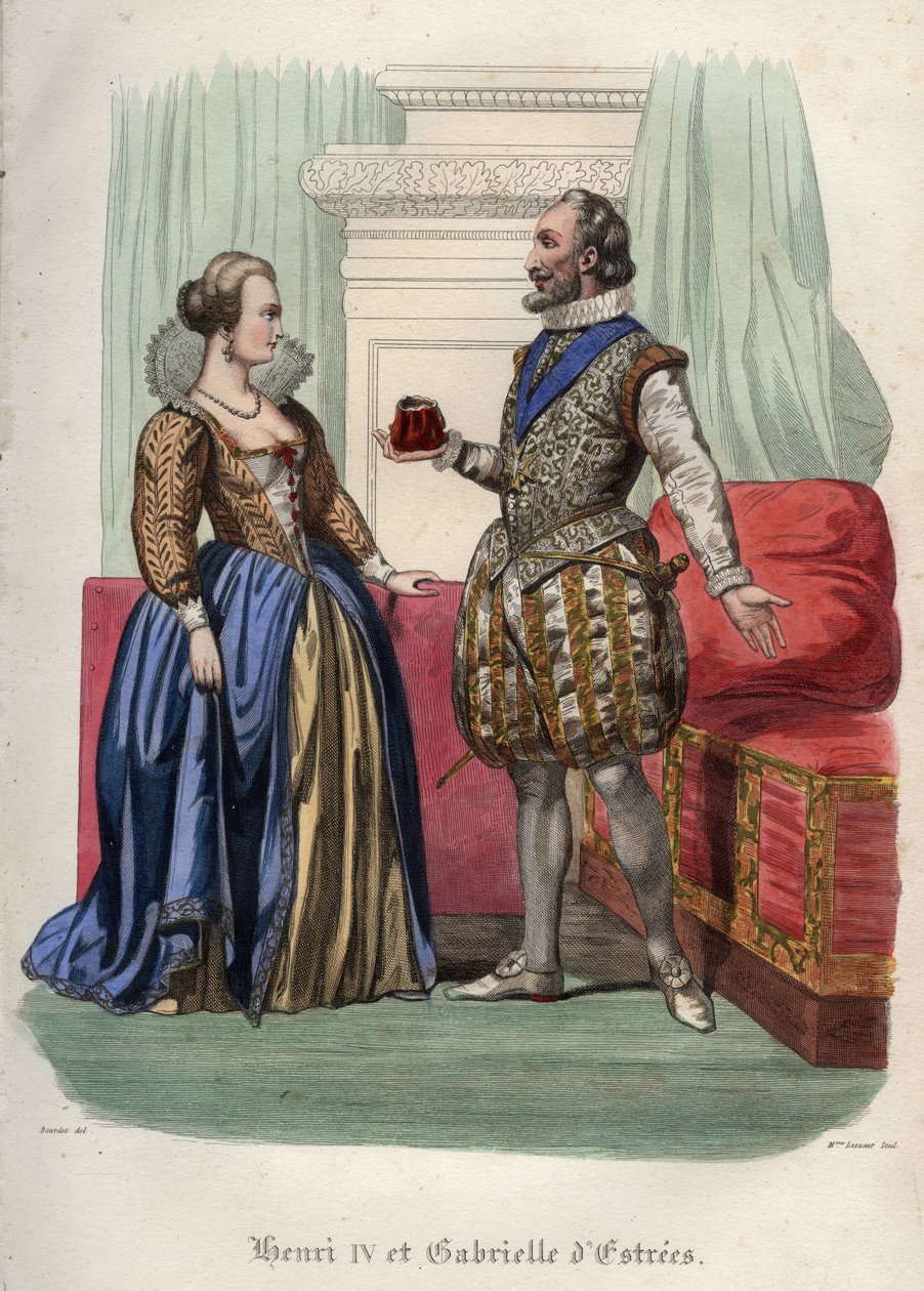 Król Francji Henryk IV (Henryk IV) (1553-1610) i jego kochanka Gabrielle d