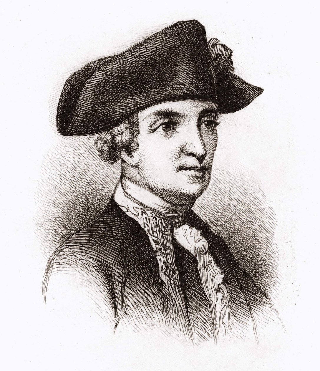 Rycerz Chastellux, portret François Jean, markiz Chastellux (1734 - 1788), francuski pisarz i wojskowy - grav. 19 wiek. autorstwa Unknown artist