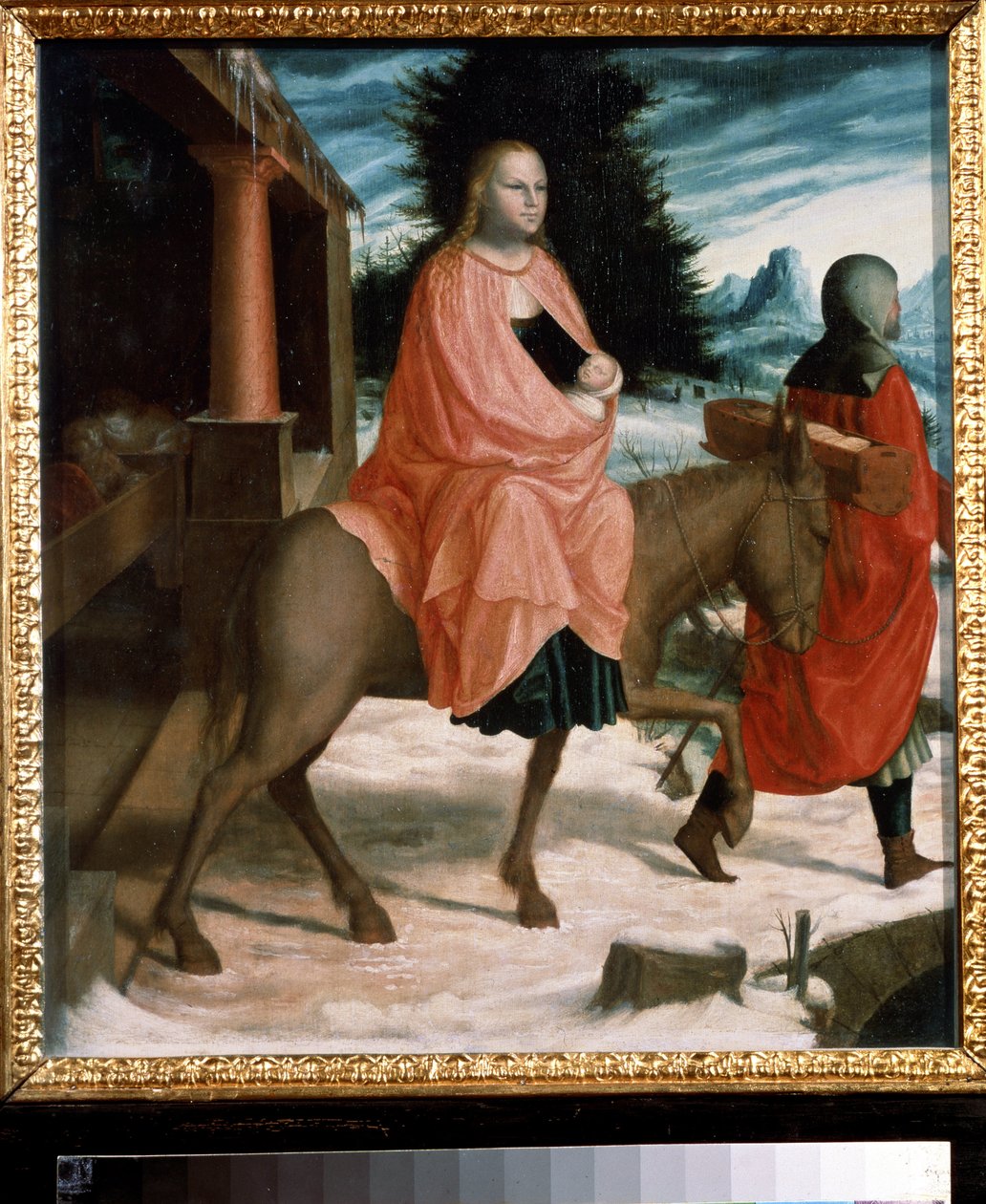 "Ucieczka do Egiptu" (Ucieczka do Egiptu) Obraz niezidentyfikowanego artysty z XV wieku. Muzeum Puszkina, Moskwa autorstwa Unknown artist