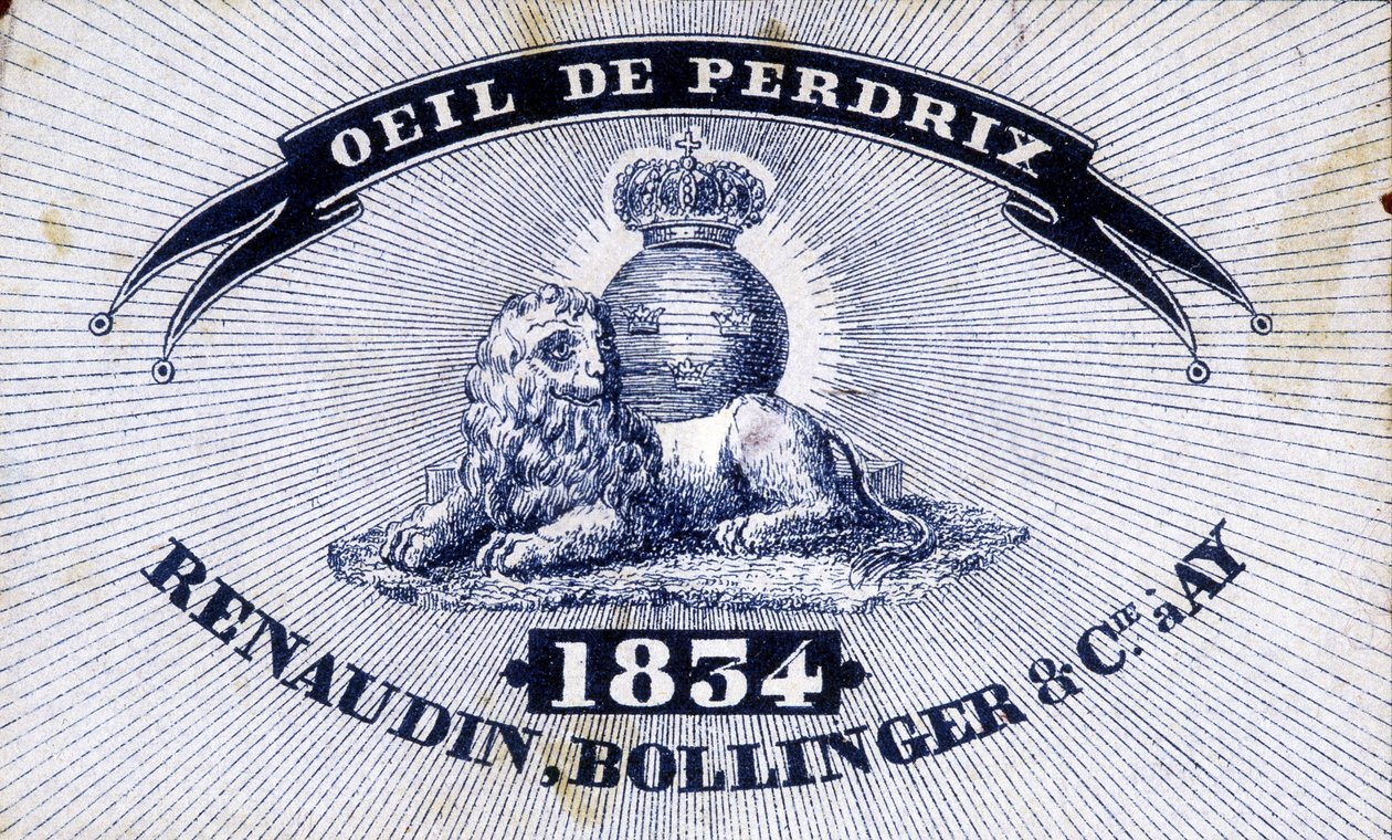 Etykieta „”Oko kuropatwy - Renaudin, Bollinger & Cie à AY - 1834””. autorstwa Unknown artist