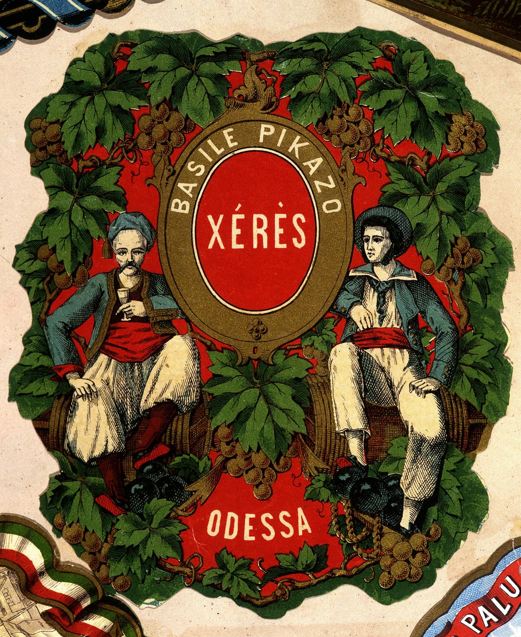 Etykieta „” Basile Pikazo – Jerez – Odessa””, sd. 19 wiek. autorstwa Unknown artist