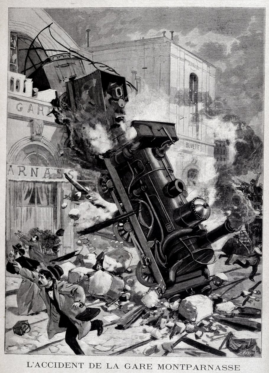 Wypadek na Gare Montparnasse w Paryżu - w „Le Petite Journal” autorstwa Unknown artist