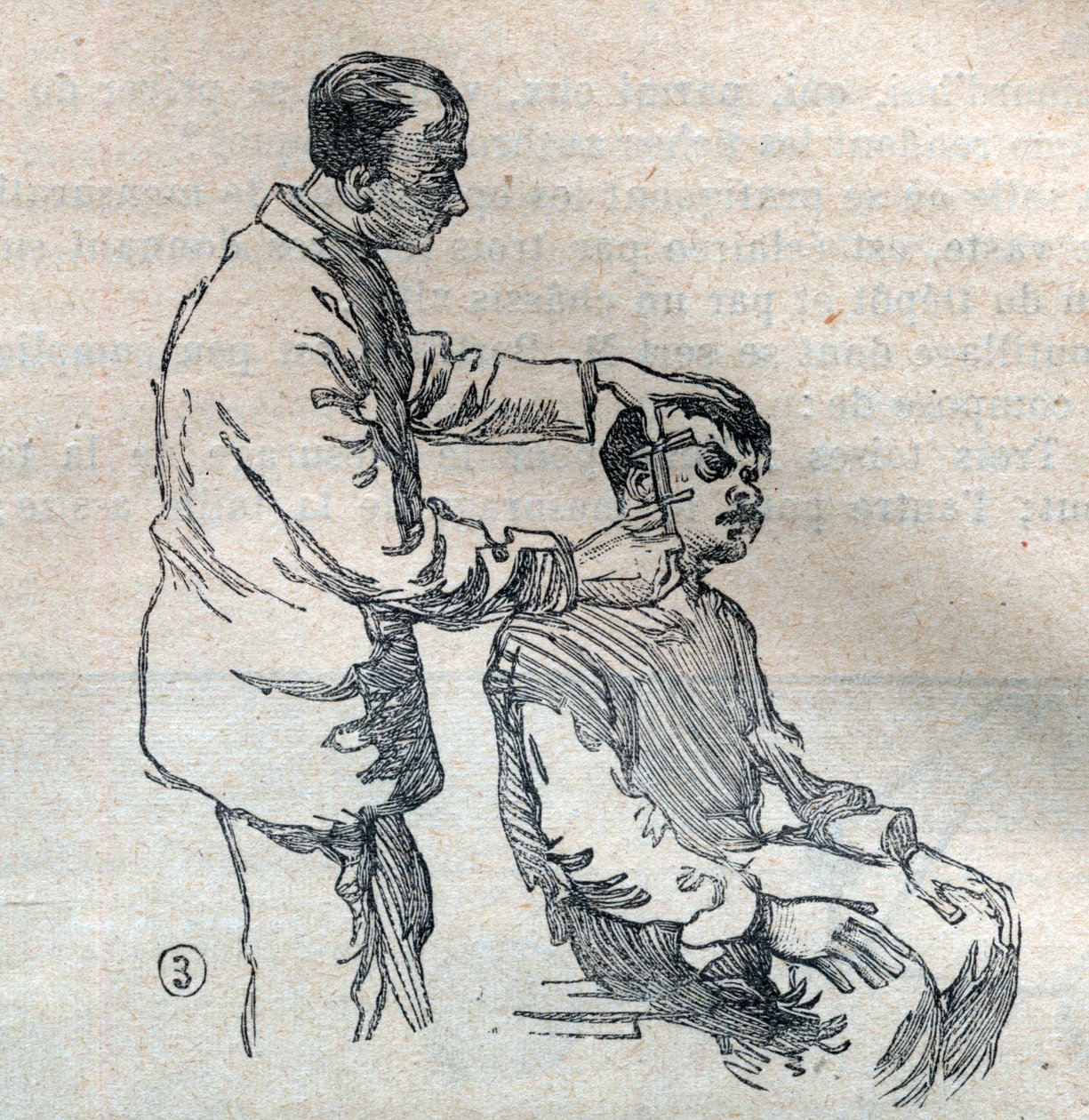 Antropometria sądowa lub bertillonnage, metoda Alphonse Bertillon (1853-1914): pomiar ucha - Grawerowanie w „La Science francaise”” autorstwa Unknown artist