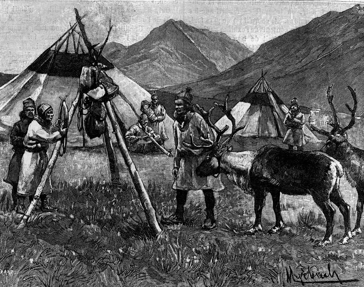 Laponia: Camp de Lapons. Grawerowanie w „Dzienniku młodości”” autorstwa Unknown artist
