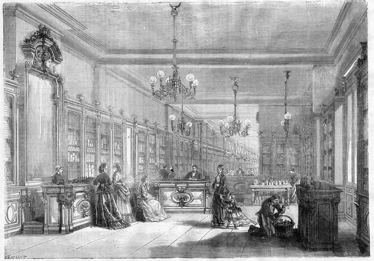 Duży dom perfumeryjny Pinaud i Meyer (Edouard Pinaud i Meyer), bulwar Strasburga w Paryżu w 1870 r. autorstwa Unknown artist