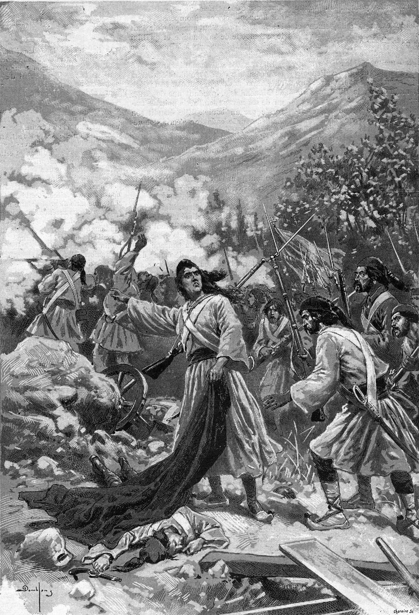 Laskarina Bouboulina, bohaterka greckiej wojny o niepodległość - Przedstawienie bohaterki greckiej wojny o niepodległość Bubulina (Bouboulina) Laskarina (1771-1825) rycina z 1897 r. w „” Journal des voyages””” autorstwa Unknown artist