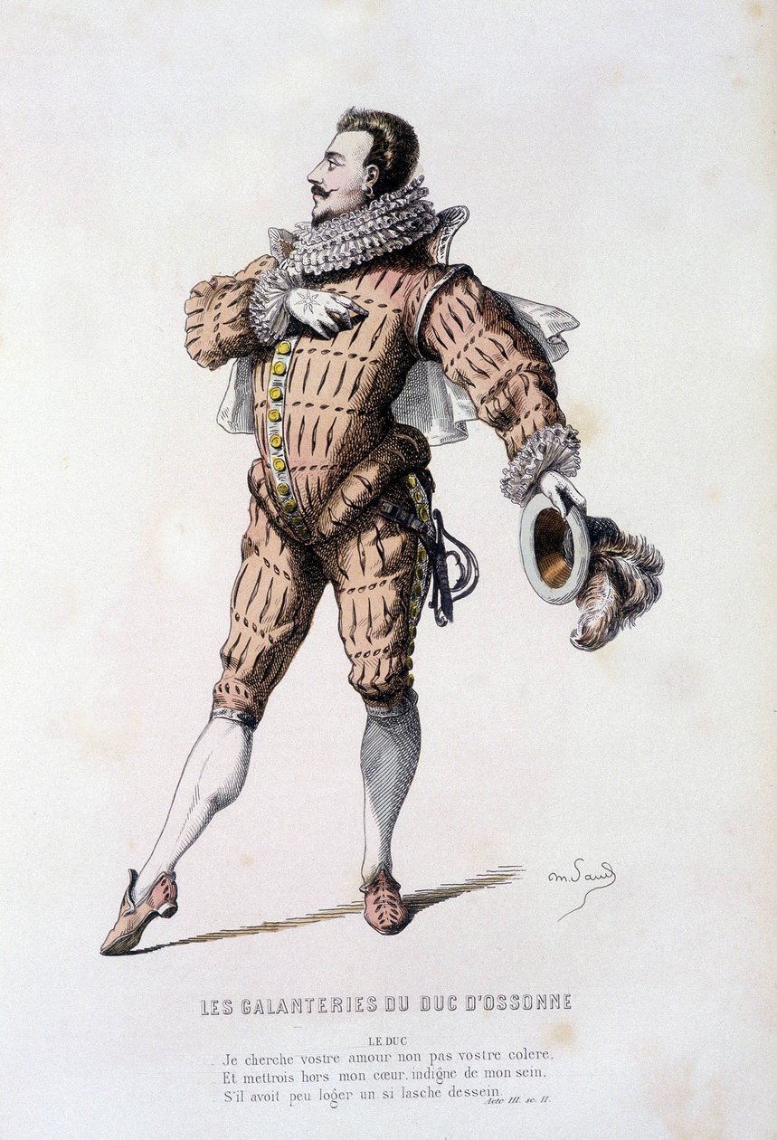 Książę w „”maniach księcia Ossonne”” (Jean de Mairet w 1636), w „”Teatrze francuskim w XVI i XVII wieku przed Molierem” Edouarda Fourniera autorstwa Unknown artist