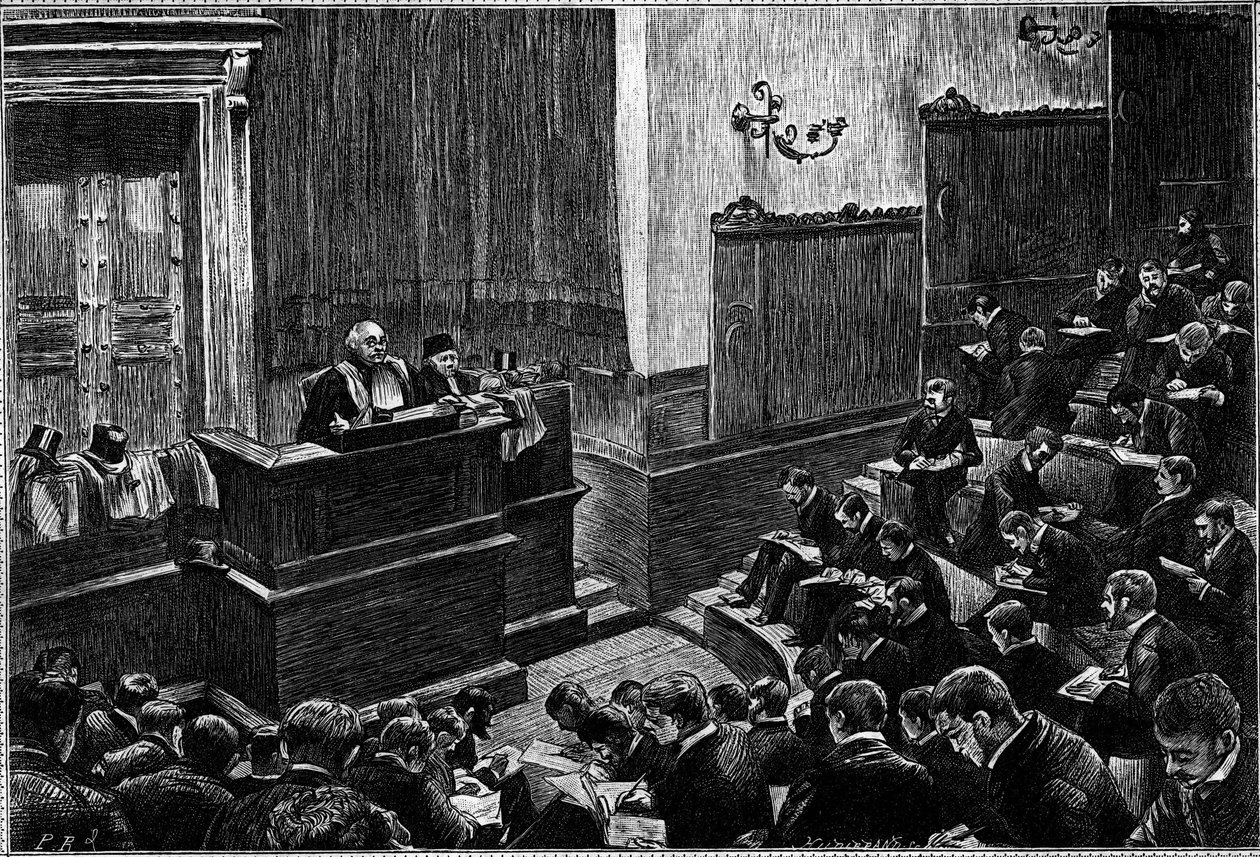 Wielki amfiteatr Szkoły Prawa Paryskiego, Grawer w „Le journal de” La jeunesse” autorstwa Unknown artist