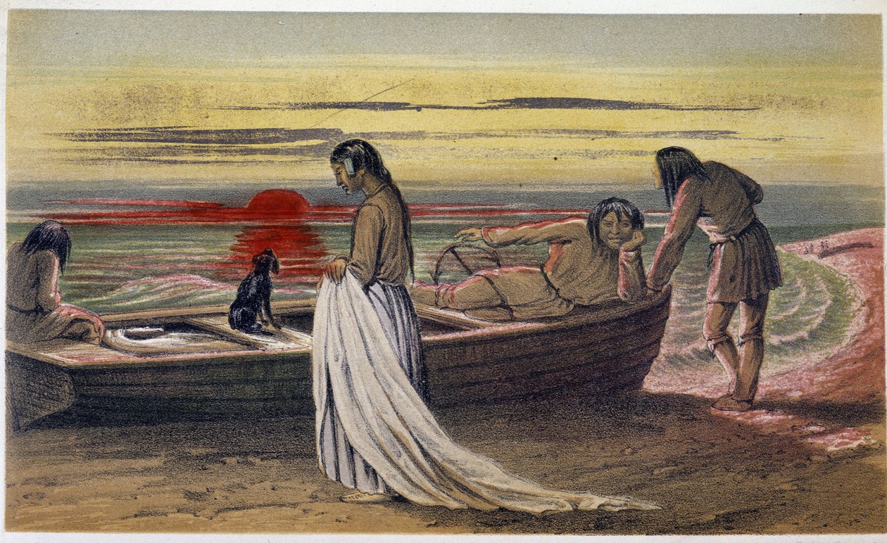 Le Całun „” Uzwojenie arkusza”” – w „” Eksploracja półwyspu Labrador”” Hind, Londyn autorstwa Unknown artist