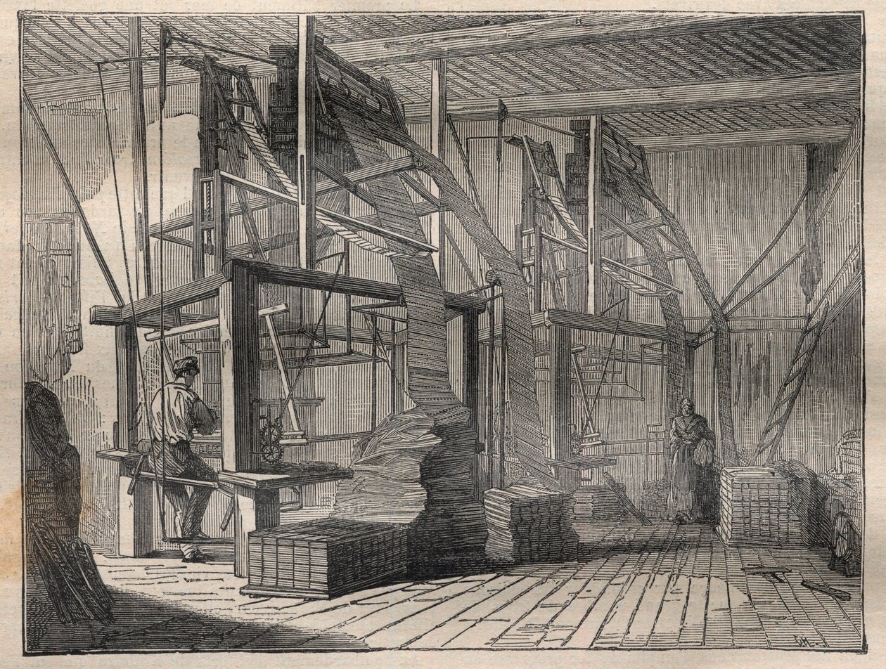 Tkanie jedwabiu - Grawerowanie w „”La Science francaise”” autorstwa Unknown artist