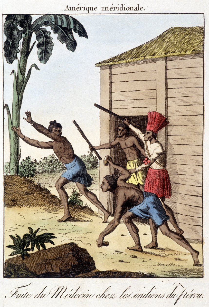 Wyciek lekarza wśród Indian Peru (Inków) - grawer autorstwa Unknown artist