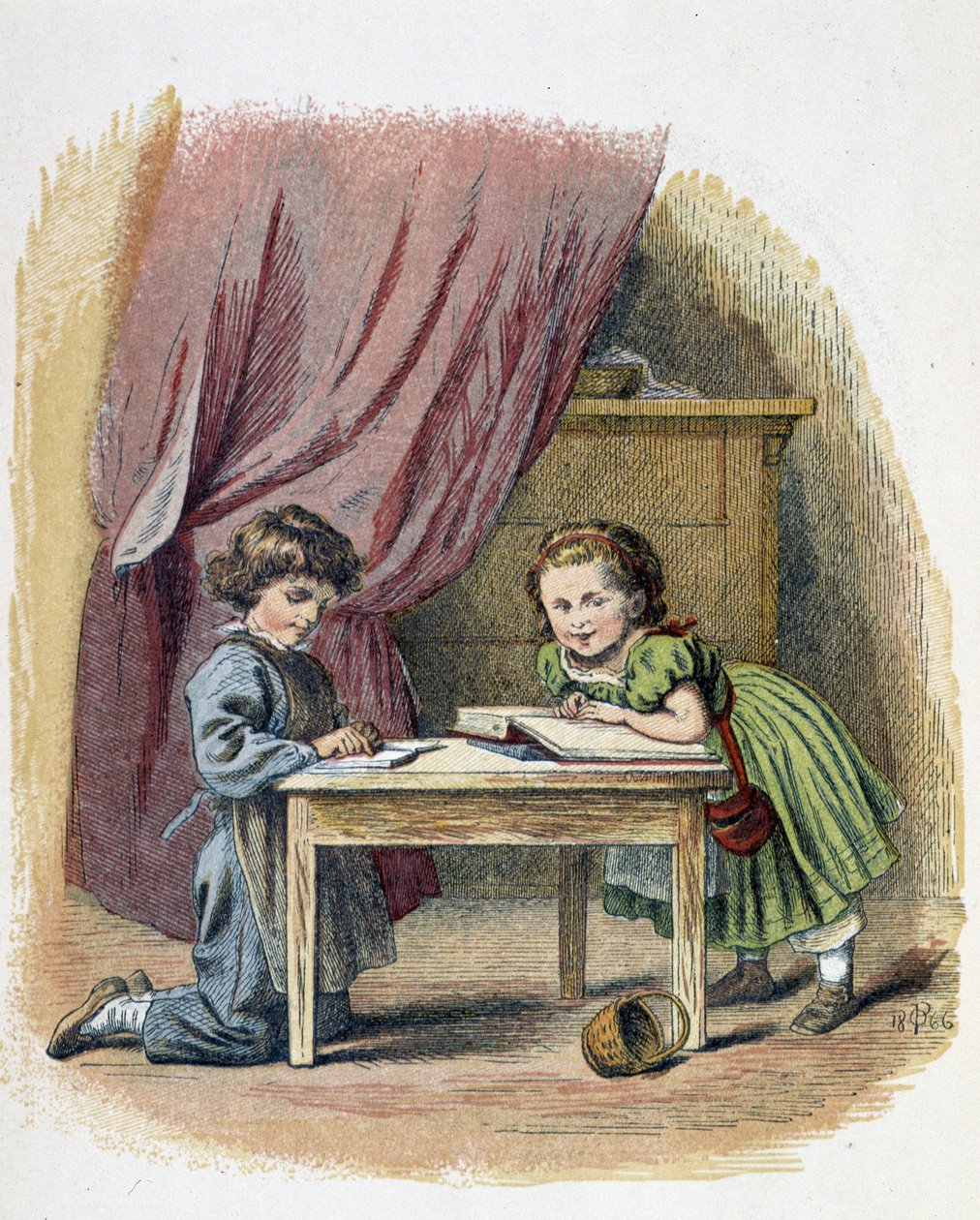 Czytanie dla dzieci - w „Zabawach dla dzieci””, wyd. Londyn, George Ronthedge i synowie, koniec XIX wieku autorstwa Unknown artist