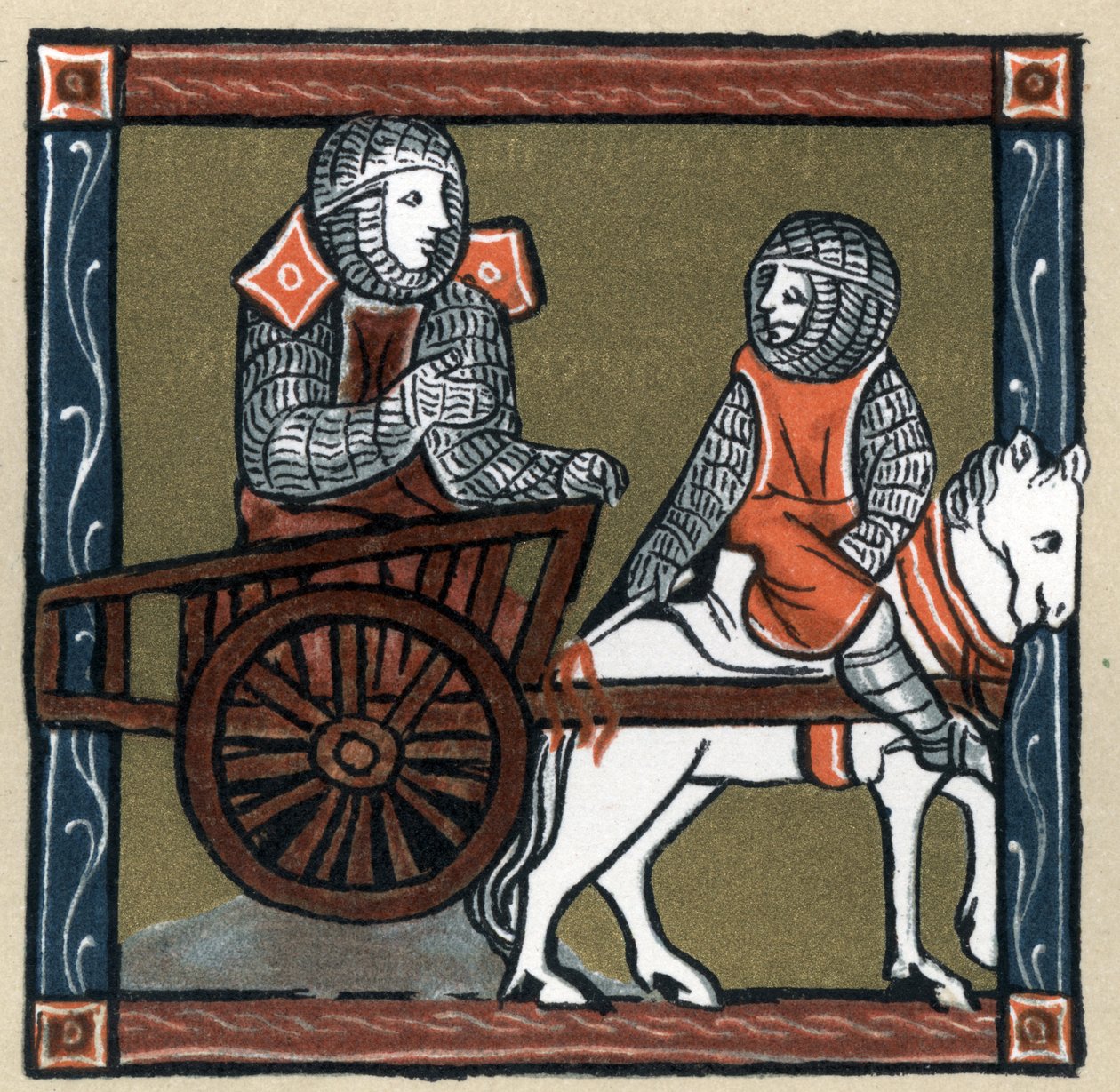 Legenda Arthurienne: Lancelot du lac dans la charrette. W „Historii literatury francuskiej” Hermanna Suchiera autorstwa Unknown artist