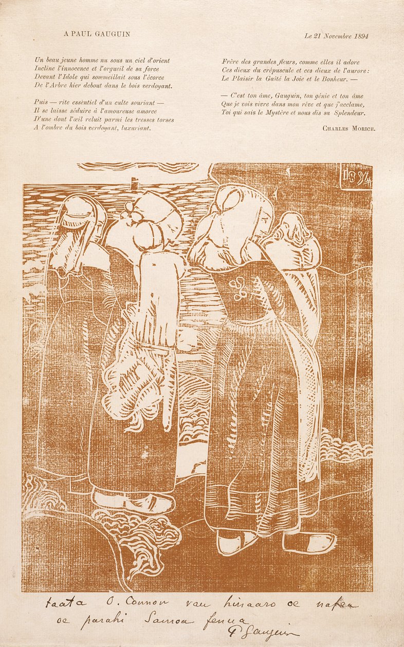 Les Bretonnes (The Breton Women) (drzeworyt) autorstwa Unknown artist