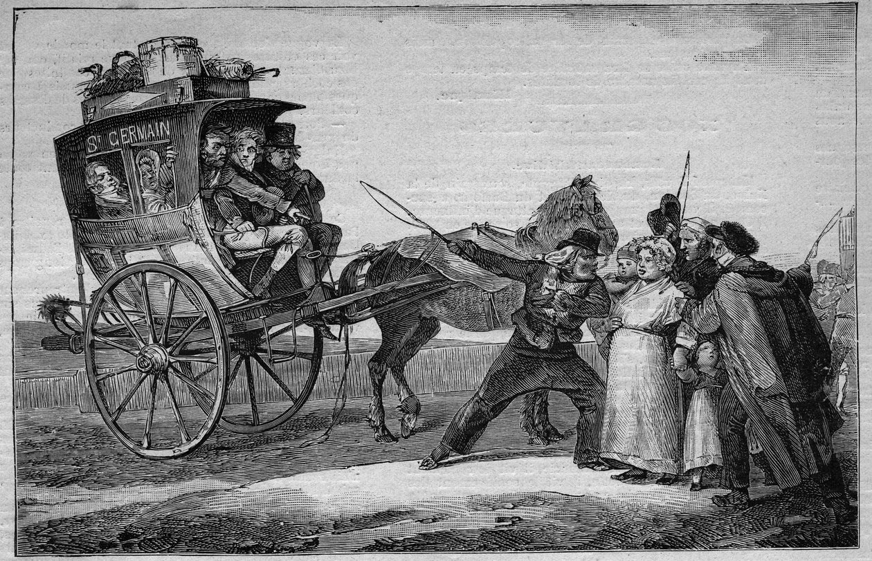 Les Omnibus de Paris w XIX wieku: Le Cuckoo - rycina z 1892 r. autorstwa Unknown artist