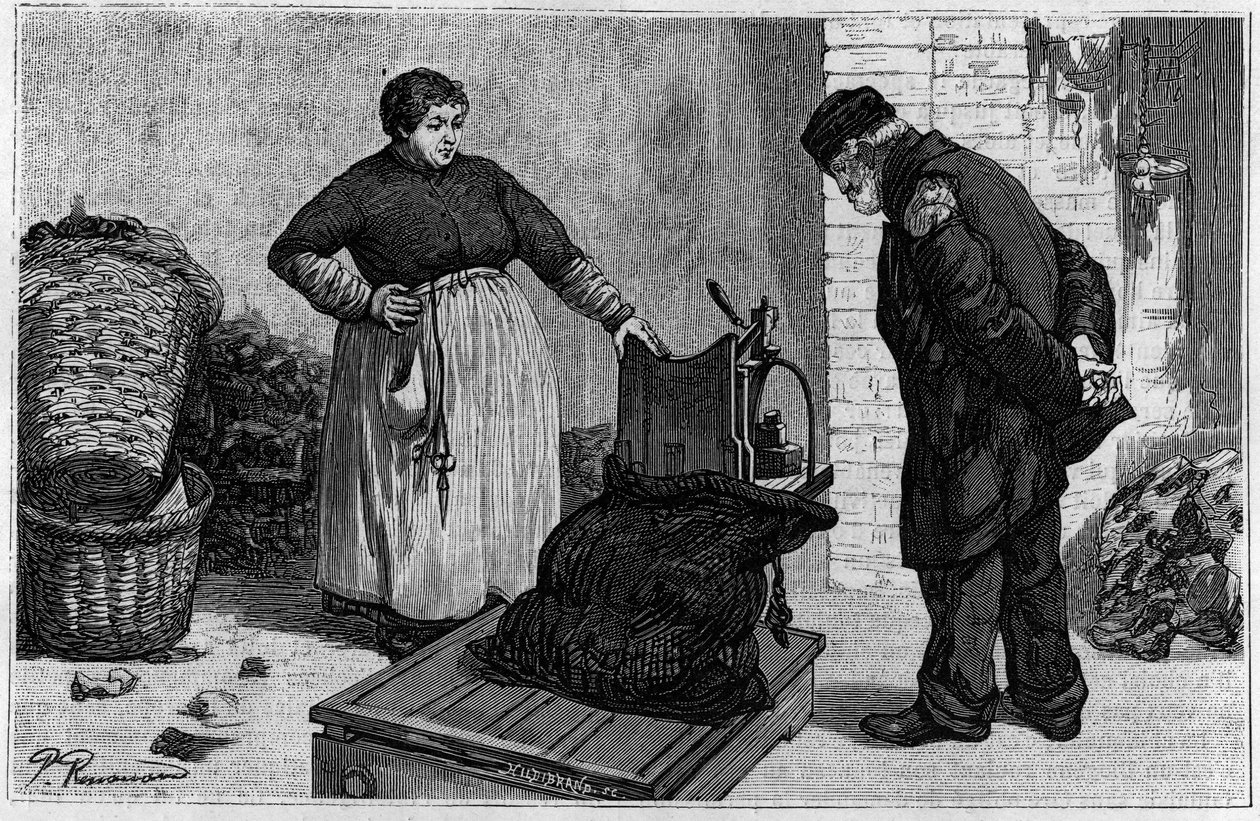 Szmaciarze: ważenie. Grawerowanie w „Dzienniku młodości” autorstwa Unknown artist