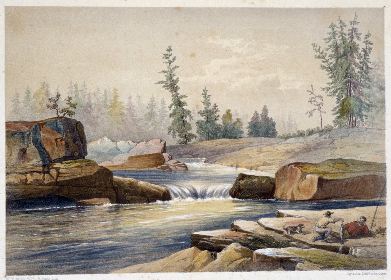 Les chutes de papineau - w „Szkice na rzece nipisaguit w Nowym Brunszwiku w Ameryce” Williama Hickmana, wyd. Halifax autorstwa Unknown artist