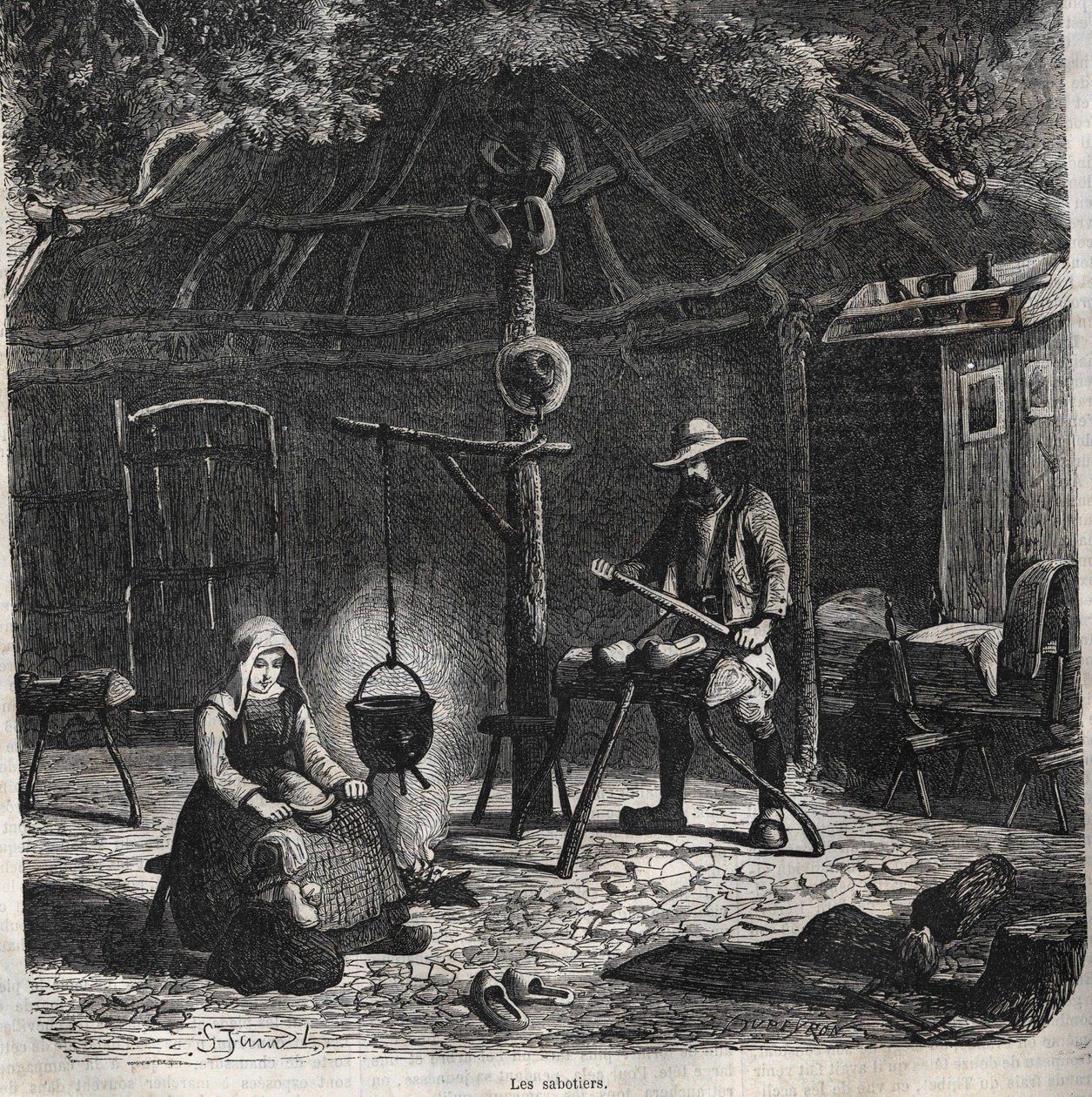 Les sabotażyści. grawerowanie XIX wieku autorstwa Unknown artist