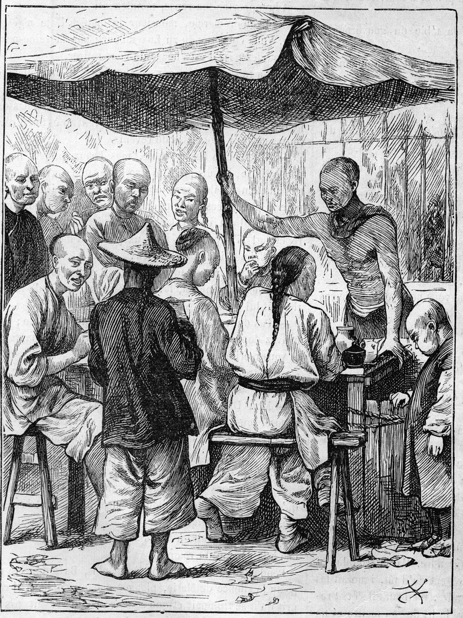 Życie w Chinach w XIX wieku: catering na świeżym powietrzu. autorstwa Unknown artist