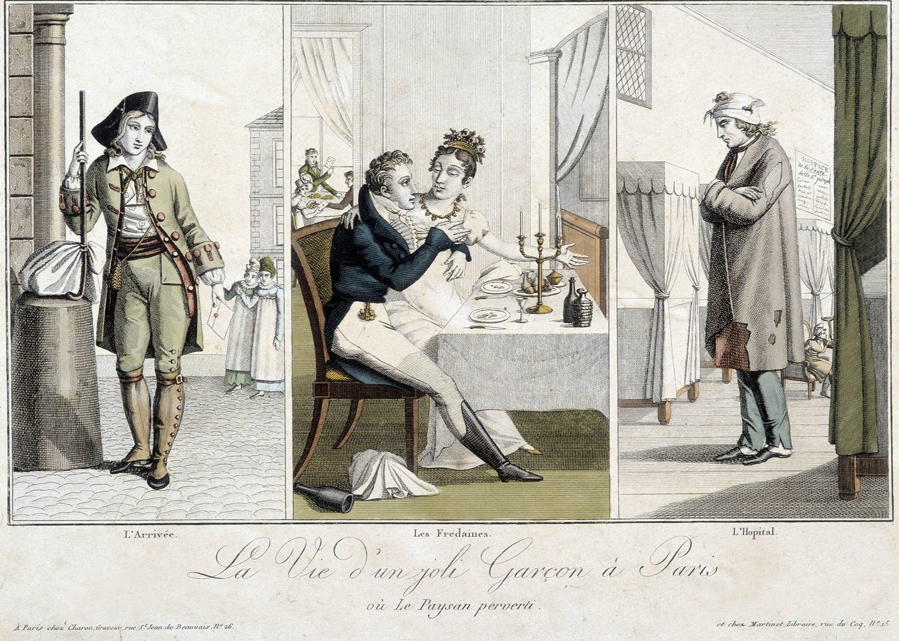 Życie ładnego chłopca w Paryżu lub zboczonego wieśniaka: przyjazd, Fredaine i szpital - Carnavalet. autorstwa Unknown artist