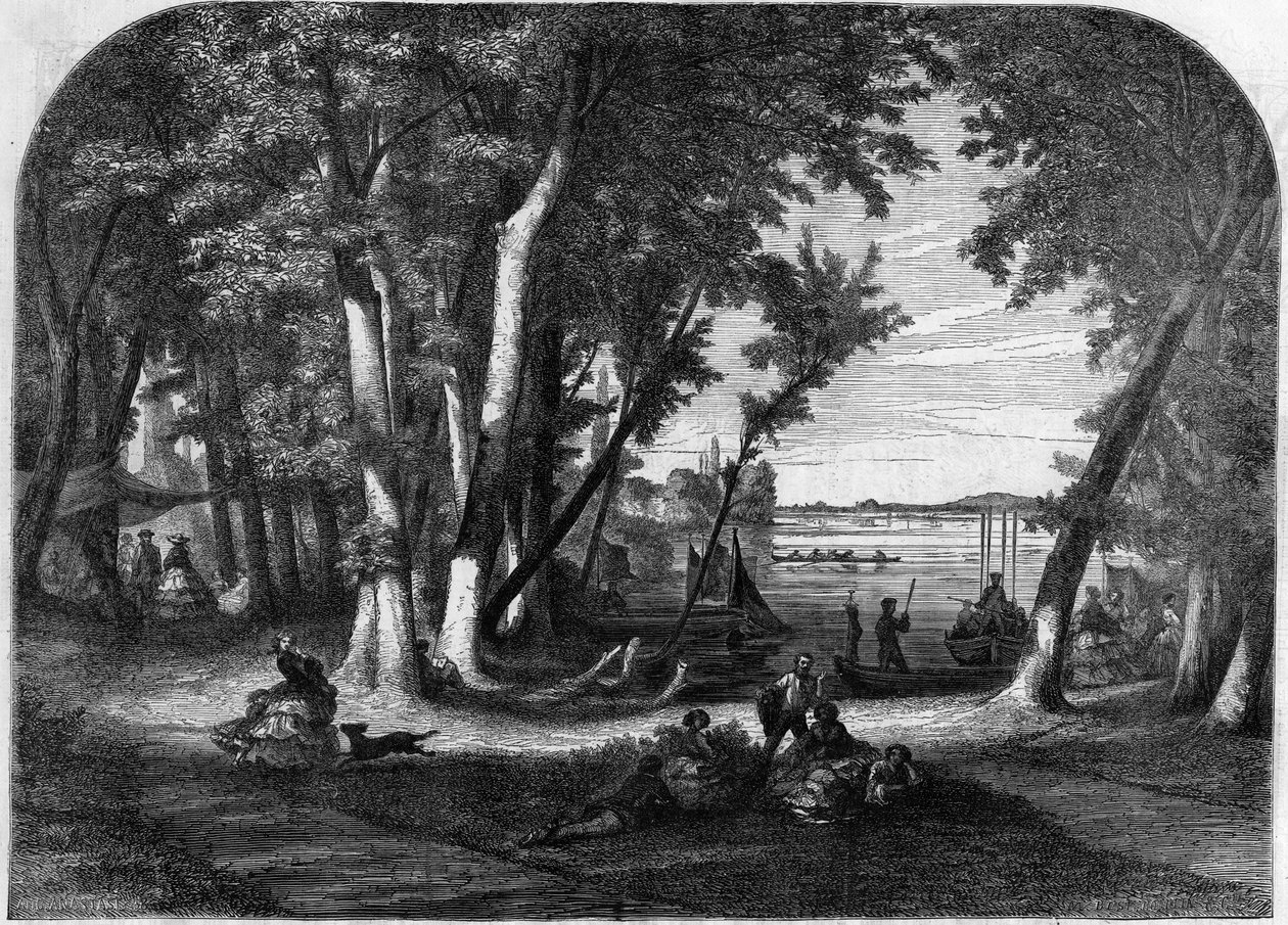 Wyspa Croissy, w sumie - Grawerowanie w „” Le Journal Illustré”” autorstwa Unknown artist