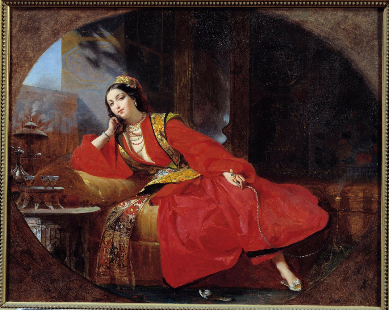Odaliska w czerwonym obrazie Anonim. Awinion z XIX wieku, Muzeum Calvet autorstwa Unknown artist