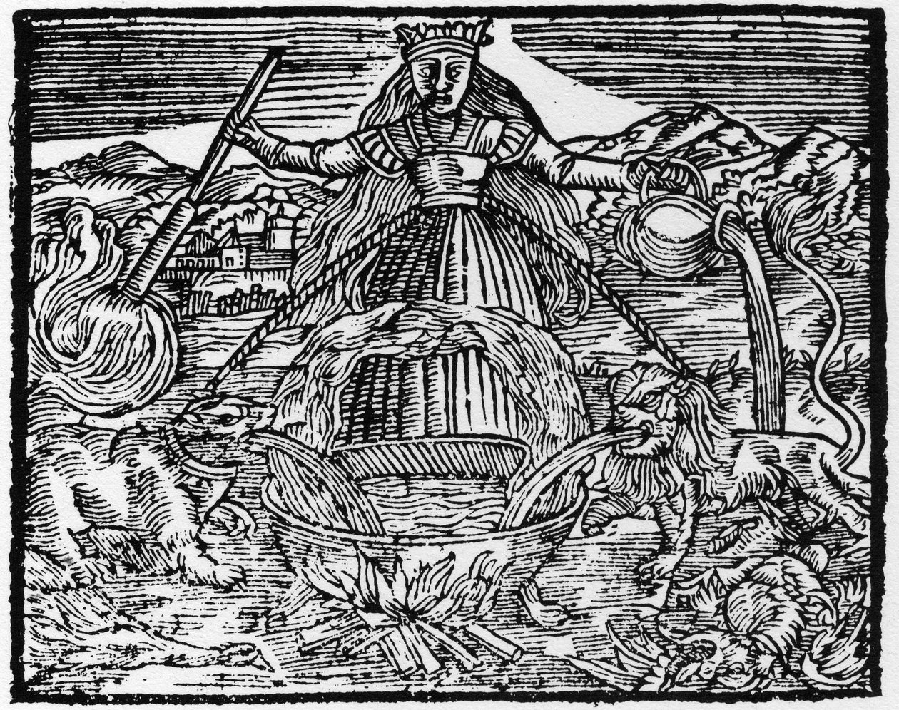 Uniwersalne dzieło alchemików - Grawerowanie z 1659 r. w „L