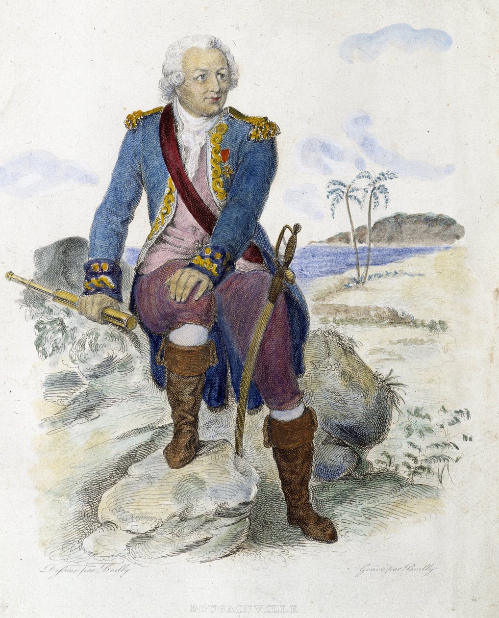 Louis Antoine, hrabia Bougainville (1729-1811), francuski nawigator. - w „Francuskim Plutarchu” Mennecheta autorstwa Unknown artist