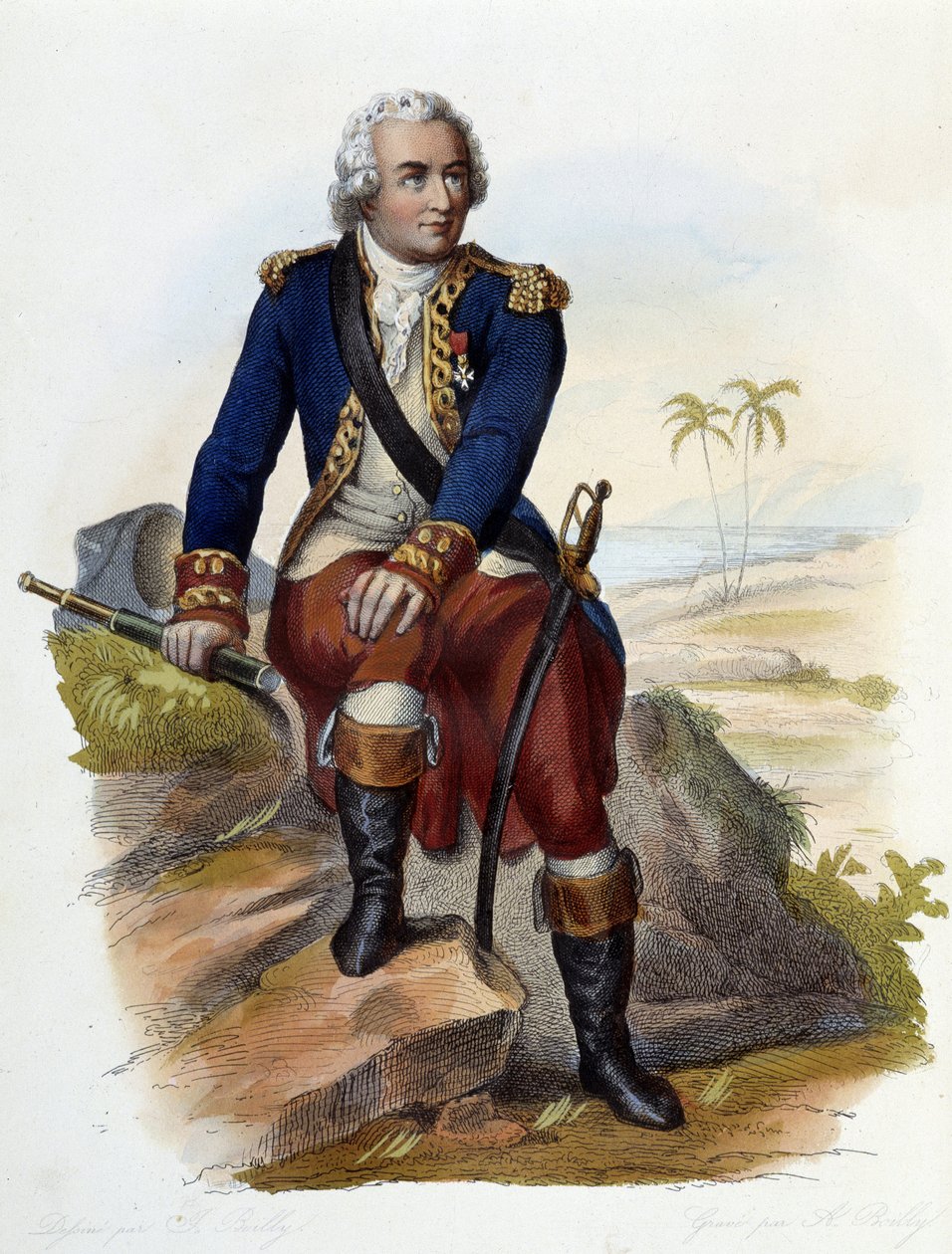 Louis Antoine, hrabia Bougainville (1729-1811), francuski nawigator - w Le Plutarque francais, wyd. Mennechet autorstwa Unknown artist