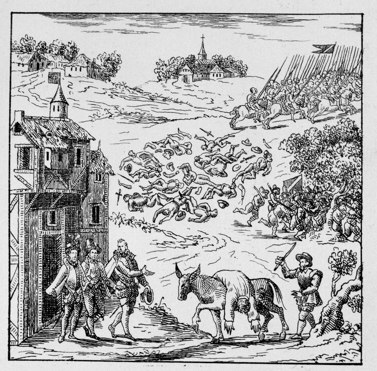 Ludwik I Burbon, książę Conde (Bourbon-Conde) (1530-1569) zginął w bitwie, a jego ciało, założone na anessę, zostało sprowadzone do Jarnac, wystawione na widok całej armii, a następnie sprzedane księciu Longueville, jego szwagra, który miał go Carr autorstwa Unknown artist