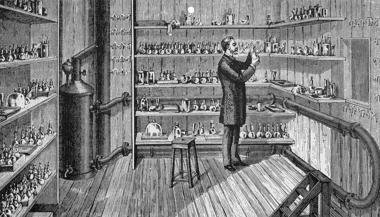 Louis Pasteur (1822-1895), francuski chemik i biolog, w 1883 r. w Ecole Normale w Paryżu. autorstwa Unknown artist