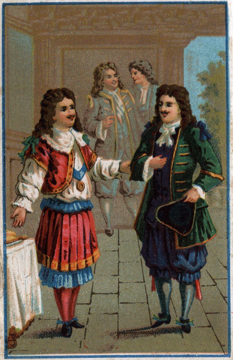 Ludwik XIV i Moliere”: Król Ludwik XIV (1638-1715) i Jan Chrzciciel Poquelin dit Moliere (1622-1673) autorstwa Unknown artist
