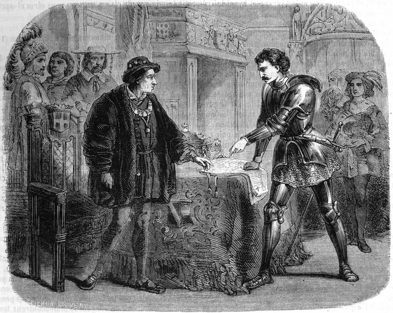 Ludwik XI i Karol Temeraire w Peronne (Włochy), październik 1468. autorstwa Unknown artist