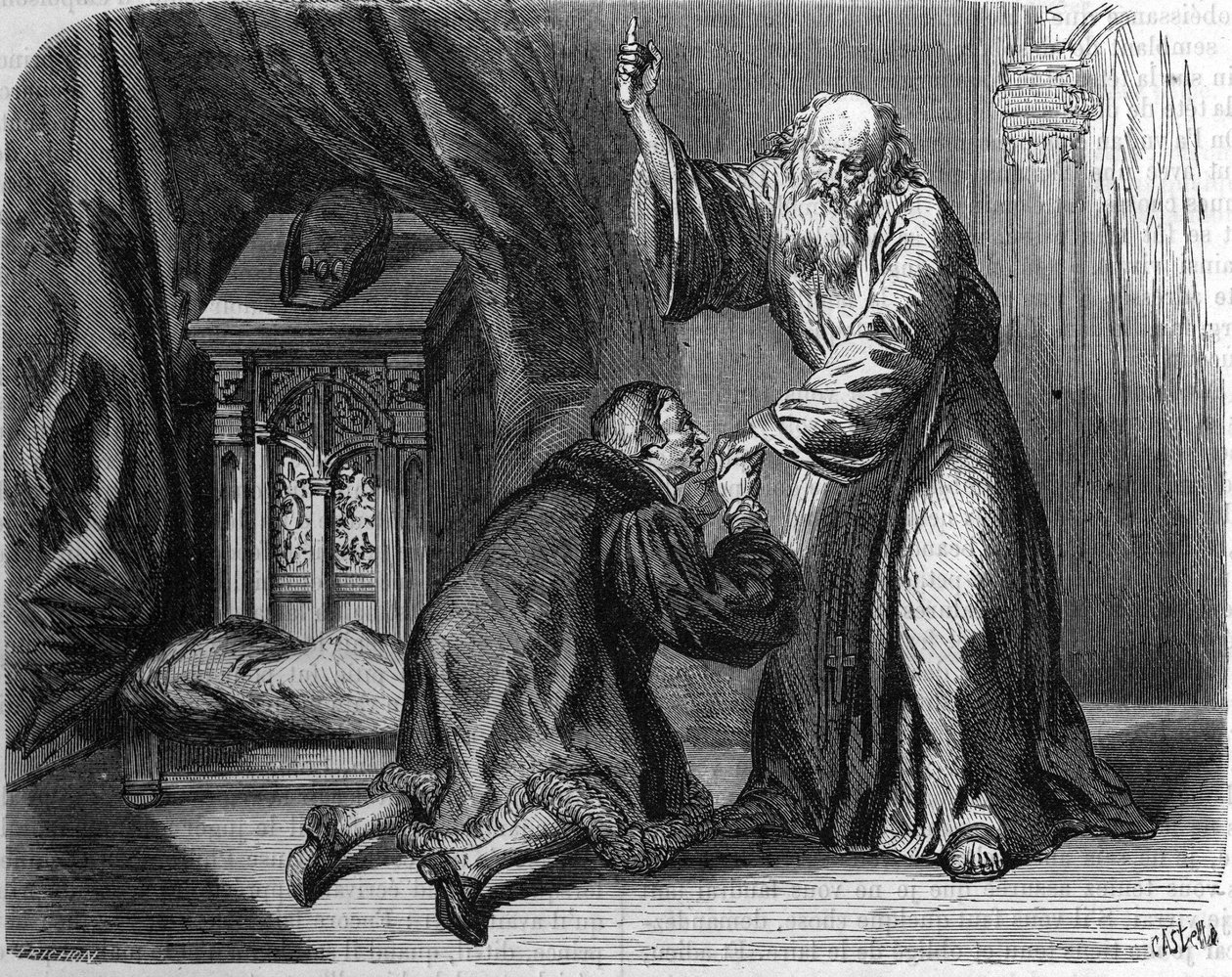 Ludwik XI zaapelował do św. Jana Pawła, aby go leczył. autorstwa Unknown artist