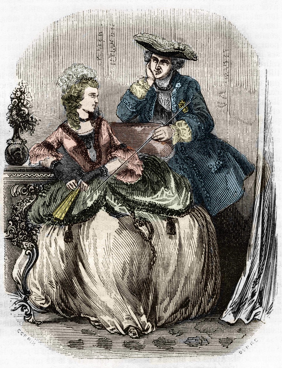 Ludwik XV i Madame de Pompadour, Jeanne Antoinette Poisson (1721-1764) (markiza de Pompadour) - w Historii Francji L.-P. Anquetil autorstwa Unknown artist