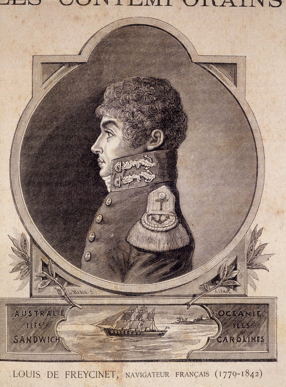 Louis de Freycinet, francuski nawigator (1779 - 1842) - w „Les Contemporains””, b.d. koniec XIX wieku. autorstwa Unknown artist