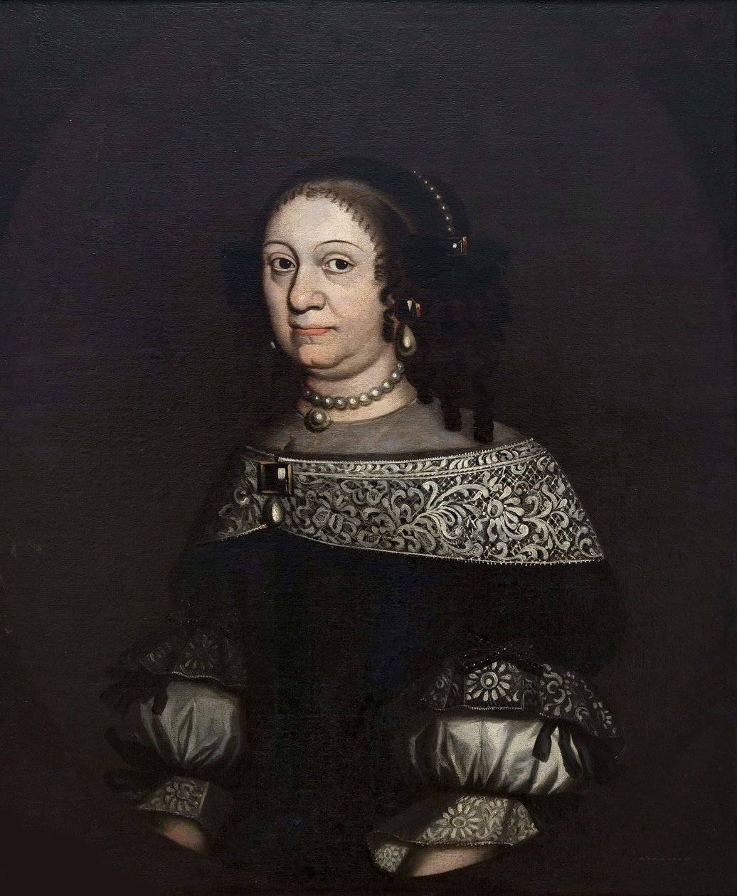 Louise Charlotte Brandenburg, księżna małżonka Kurlandii - Margrabina Louise Charlotte Brandenburg (1617-1676), księżna Kurlandii, Anonimowa. Olej na płótnie, II poł. XVII w. Muzeum Narodowe w Sztokholmie autorstwa Unknown artist